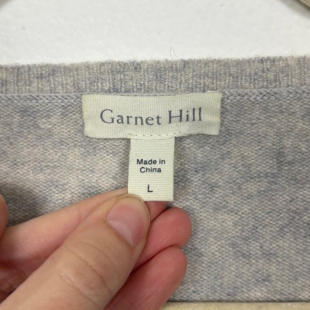 Garnet Hill Knit Peplum Scoop Neck Cashmere Grey Sweater Large - Picture 4 of 5